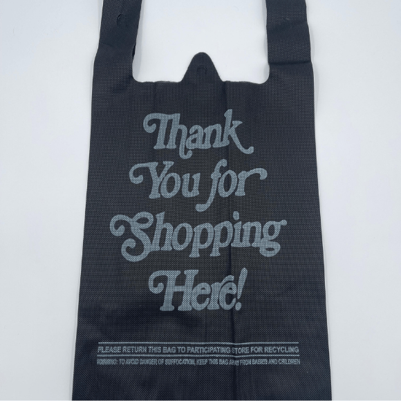 Black Non - woven Reusable Bags 11.5 width x 6.5 depth x 16 height, Thank You Bags - Jet Paper Bags