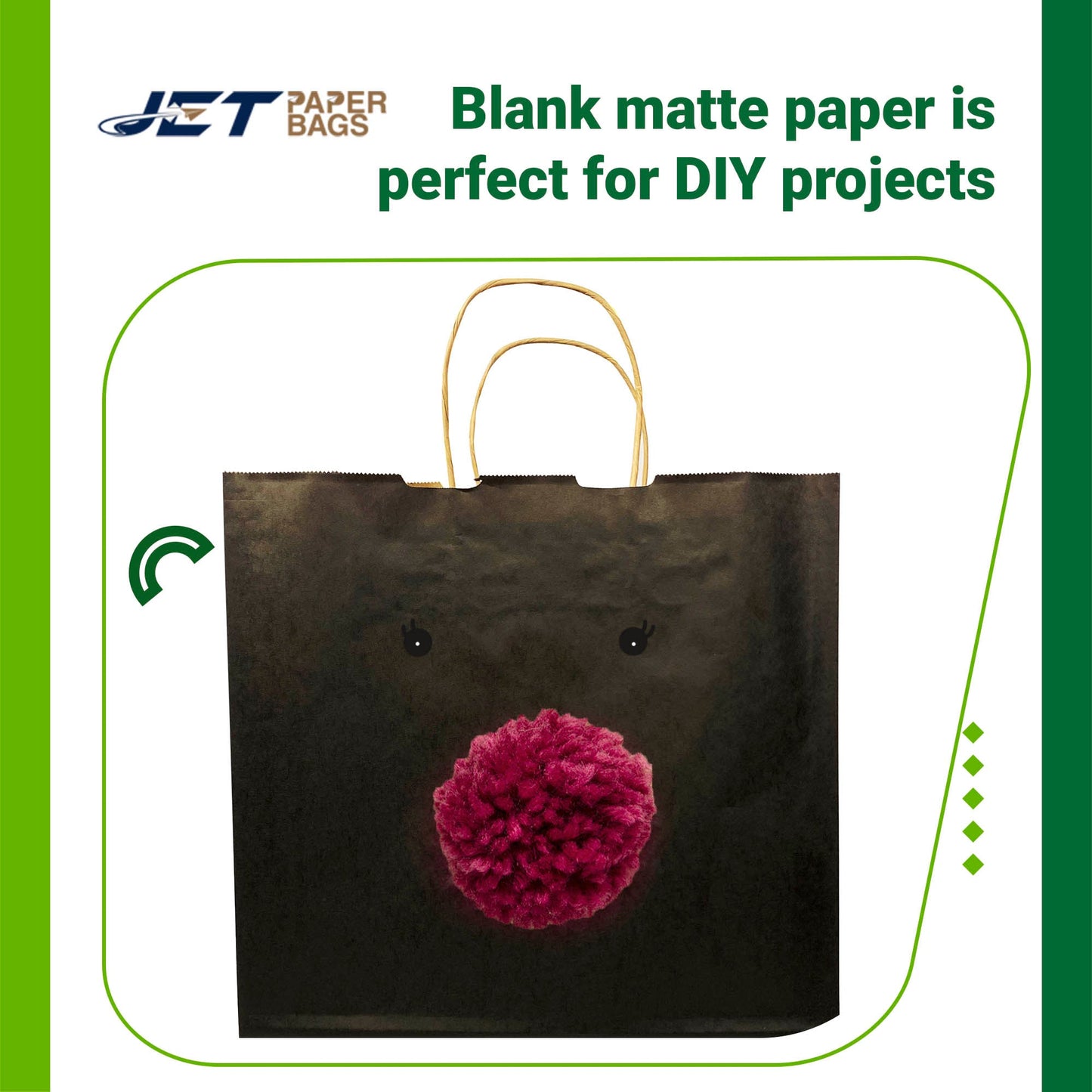 BLACK Colored Paper Bags with Twisted Handles - 12" x 5" x 16H“ - Jet Paper Bags