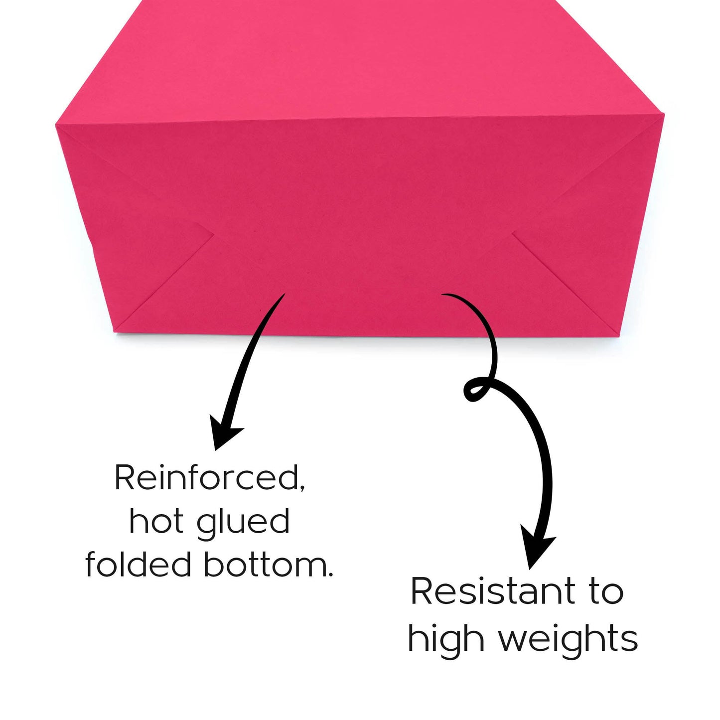 Bright Pink (Fuchsia) Colored Paper Bag with Twisted Handles - 10" x 5" x 12H" - Jet Paper Bags