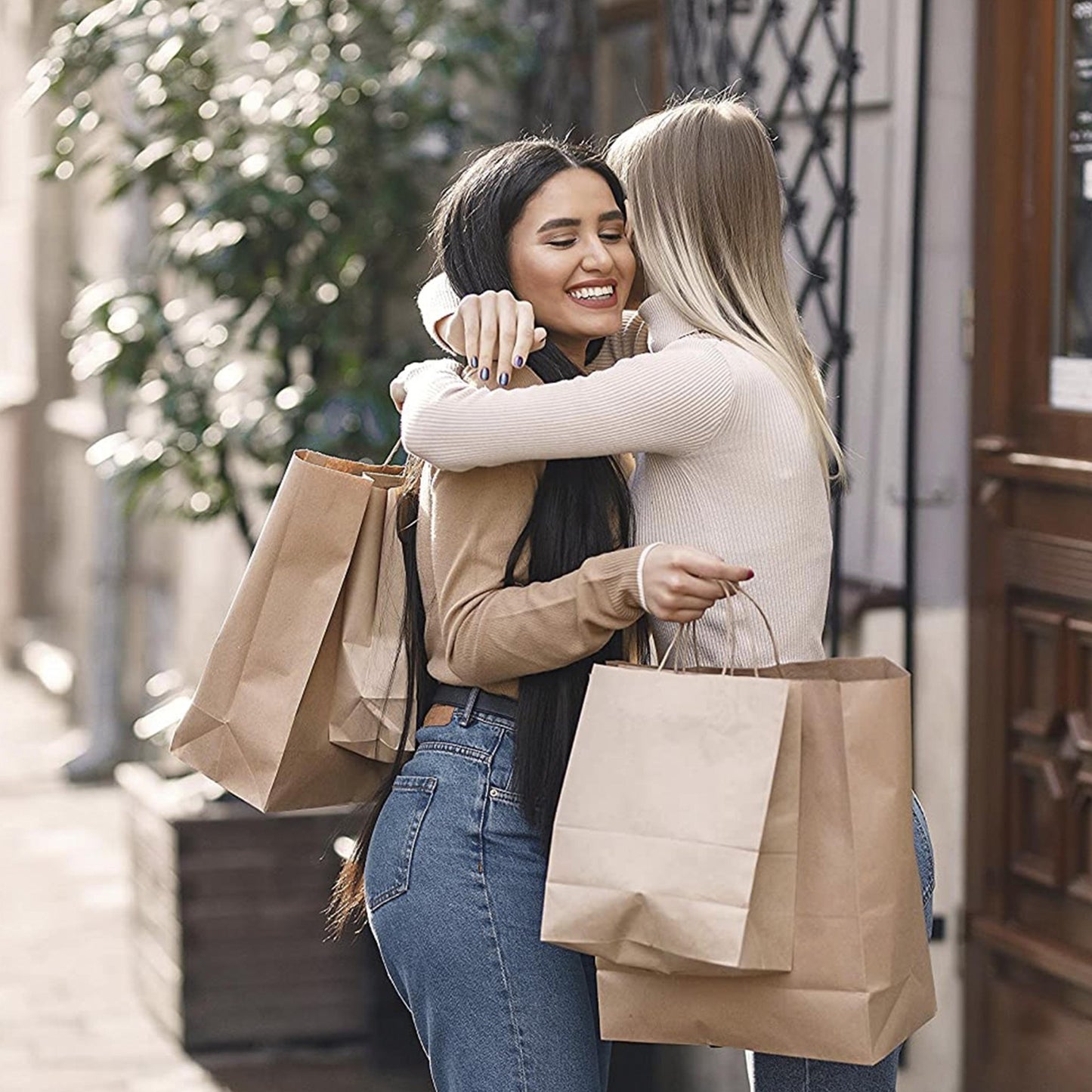 BROWN Paper Bags with Twisted Handles - LOLA - 16" x 6" x 12"H - Jet Paper Bags