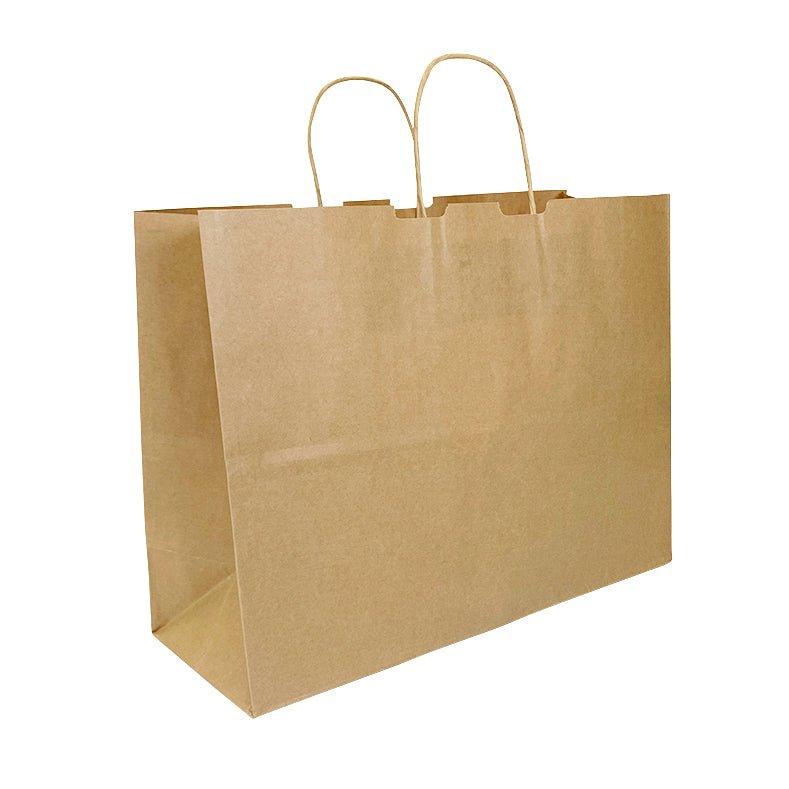 BROWN Paper Bags with Twisted Handles - LOLA - 16" x 6" x 12"H - Jet Paper Bags