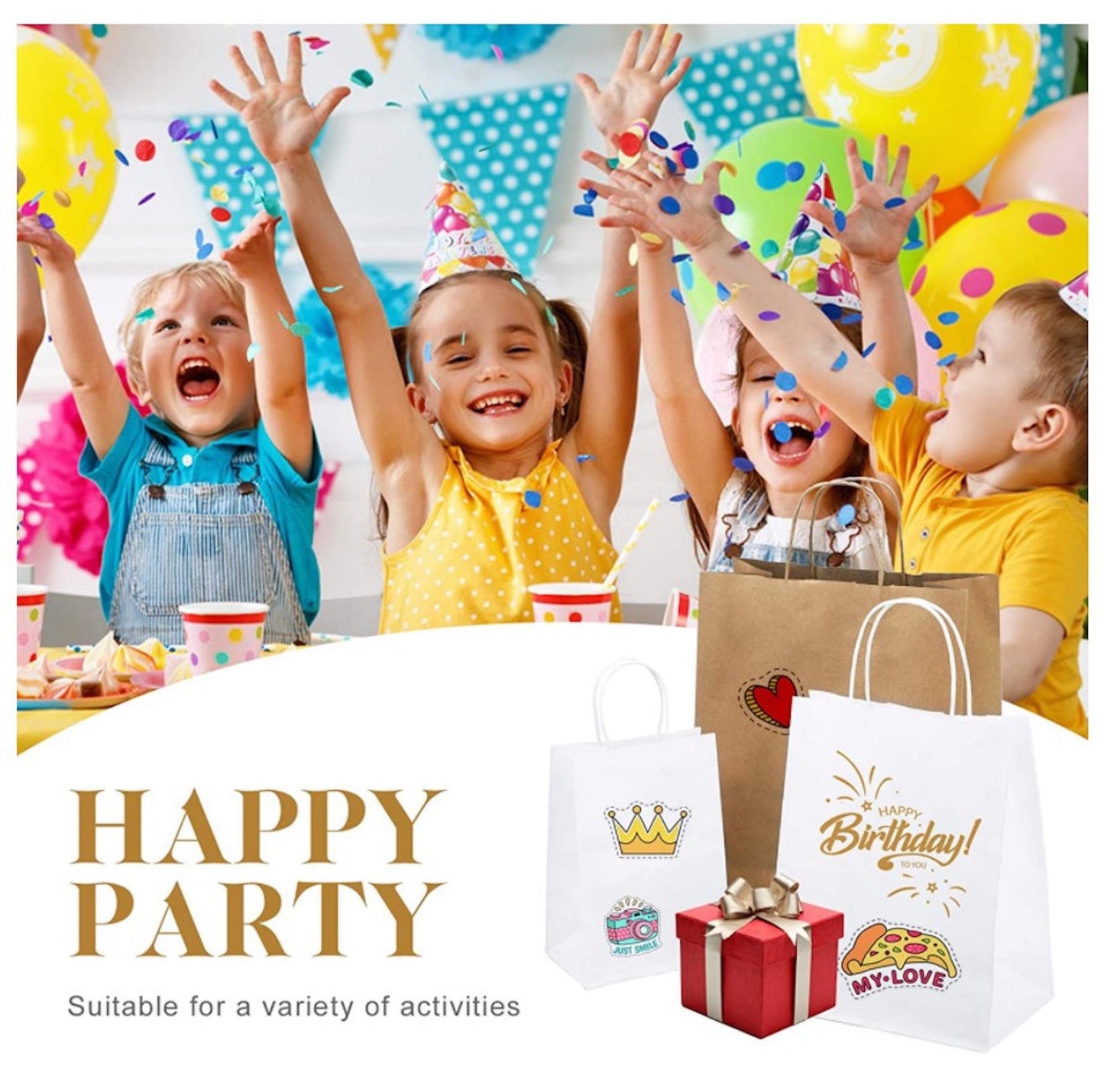 BROWN Paper Bags with Twisted Handles - MIRA - 13" x 7" x 17H" - Jet Paper Bags