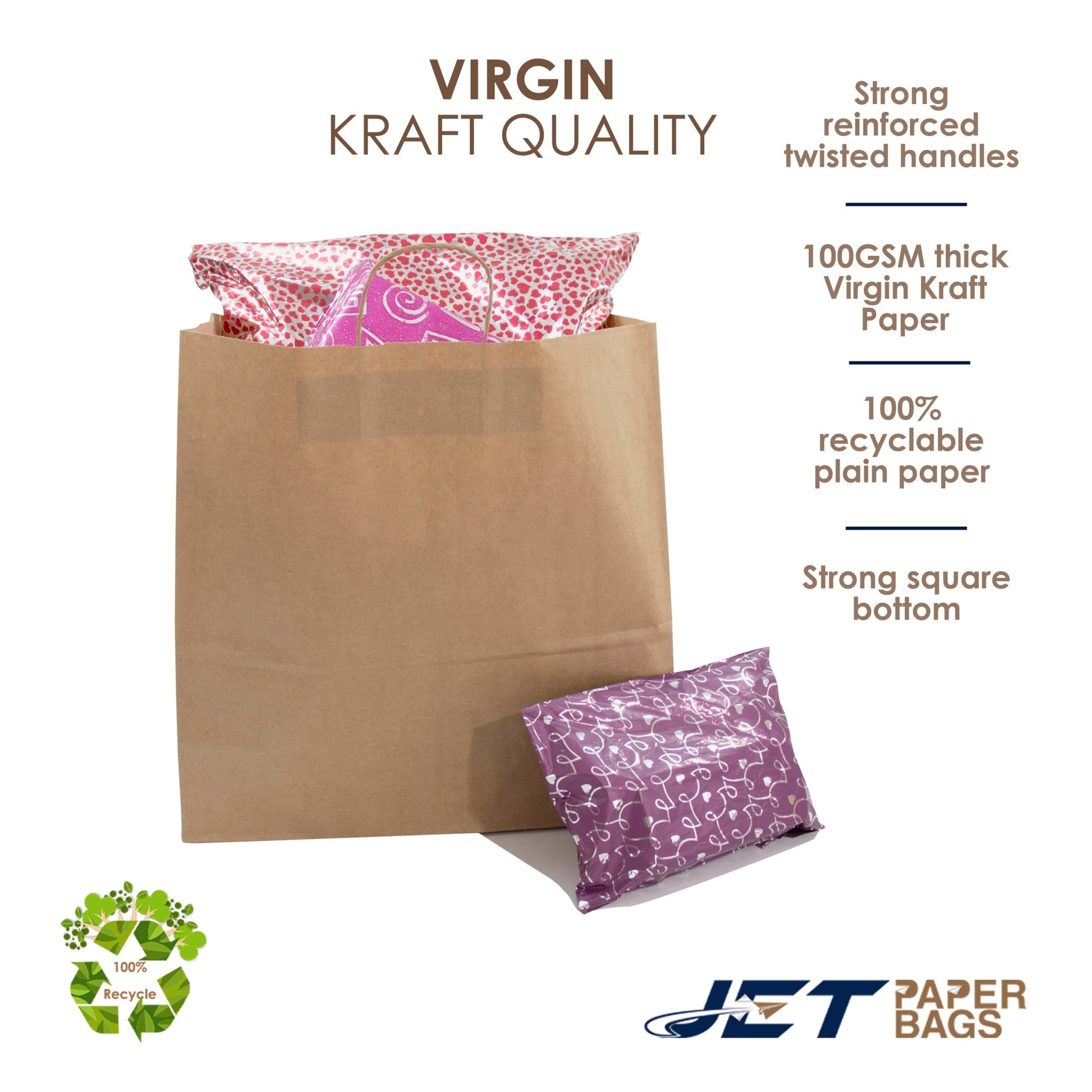 Extra Large Paper Bags with Twisted Handles - NINA - 18x7x18 - Jet Paper Bags