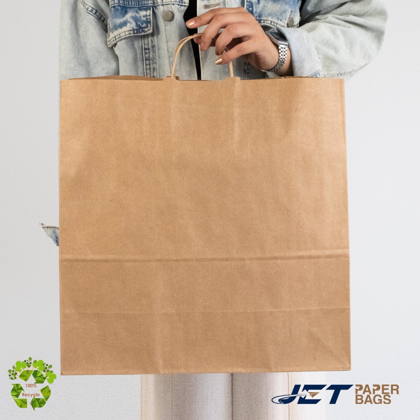 Extra Large Paper Bags with Twisted Handles - NINA - 18x7x18 - Jet Paper Bags