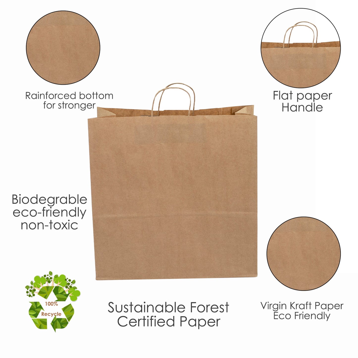 Extra Large Paper Bags with Twisted Handles - NINA - 18x7x18 - Jet Paper Bags