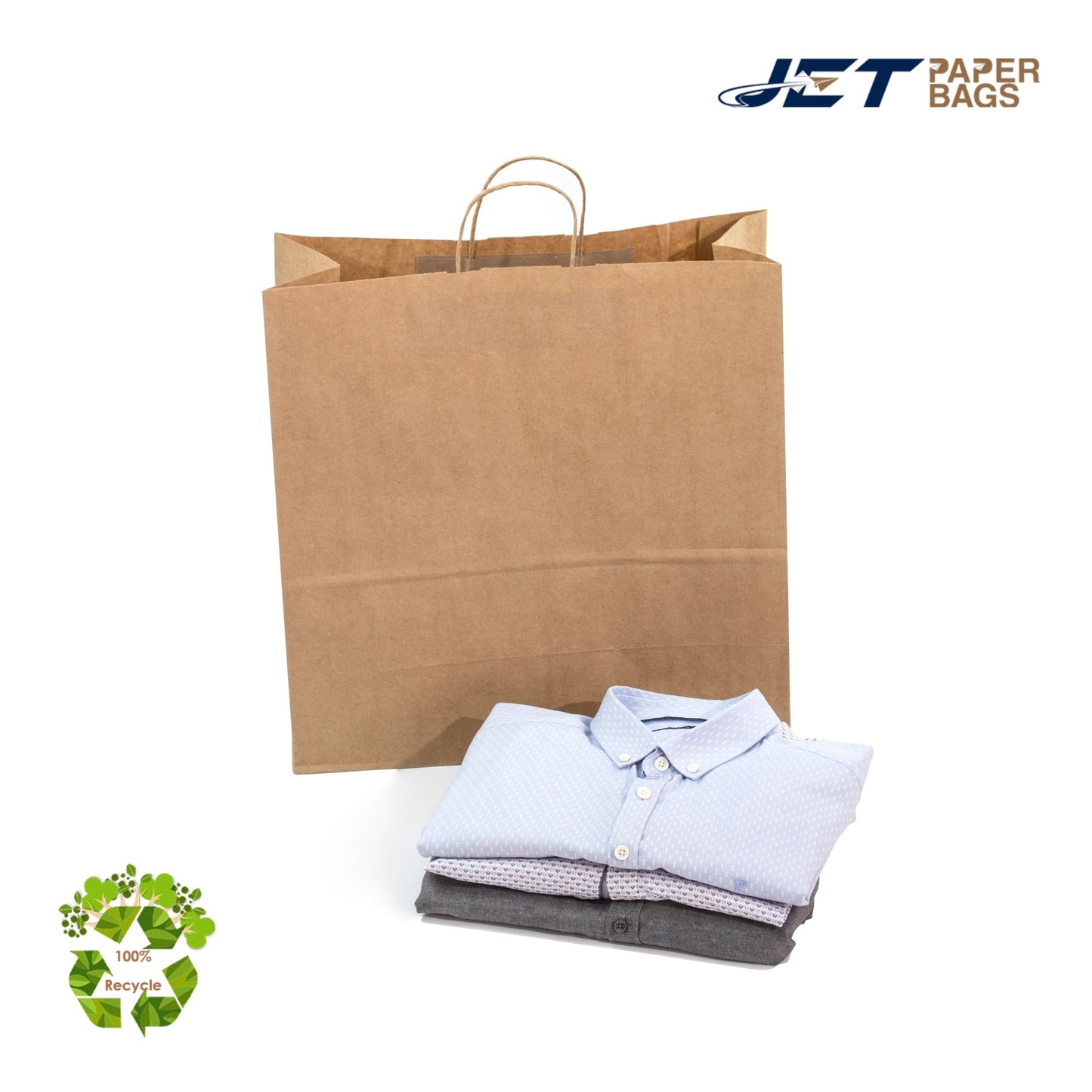 Extra Large Paper Bags with Twisted Handles - NINA - 18x7x18 - Jet Paper Bags