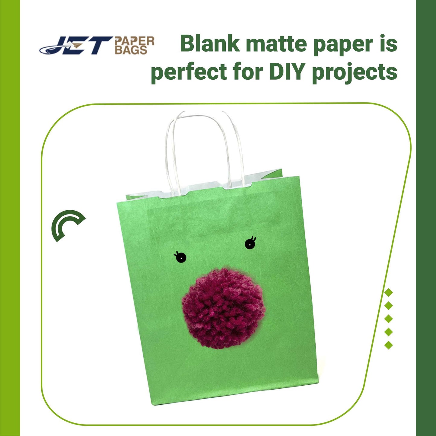 GREEN Colored Paper Bags with Twisted Handles - 10" x 5" x 12H“ - Jet Paper Bags