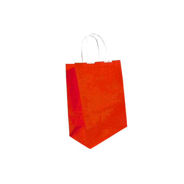 RED Colored Paper Bags with Twisted Handles - 10" x 5" x 12H" - Jet Paper Bags