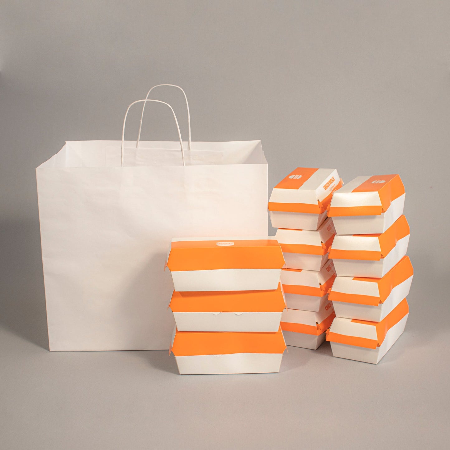WHITE Paper Bags with Twisted Handles - HYDI - 15" x 10" x 12" H - Jet Paper Bags