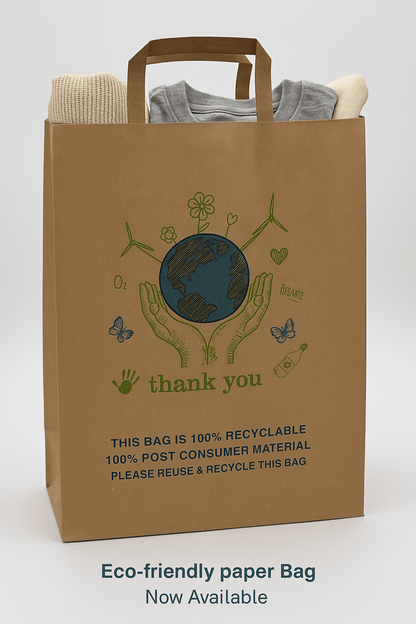 13 x 7 x 17 Kraft Paper Bags – Flat Handle, 100% Recyclable, Eco - Friendly - Jet Paper Bags