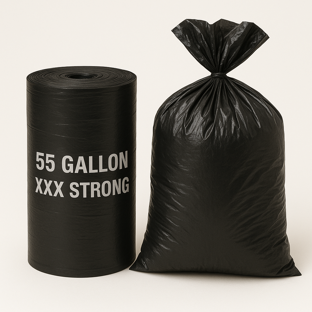 55 Gallon XXX Strong Black Trash Bags – Heavy Duty Contractor Grade (50 & 100 PCS)
