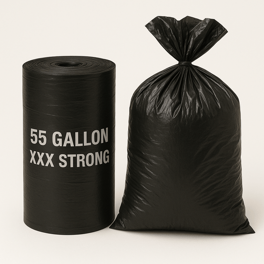 55 Gallon XXX Strong Black Trash Bags – Heavy Duty Contractor Grade (50 & 100 PCS) - Jet Paper Bags