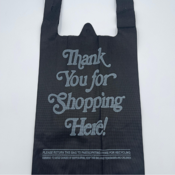 Black Non-woven Reusable Bags 11.5 width x 6.5 depth x 16 height, Thank You Bags