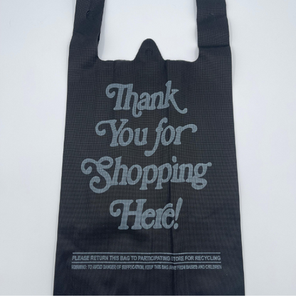 Black Non-woven Reusable Bags 11.5 width x 6.5 depth x 16 height, Thank You Bags