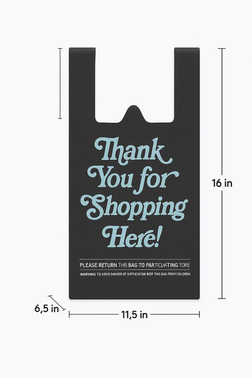 Black Non - woven Reusable Bags 11.5 width x 6.5 depth x 16 height, Thank You Bags - Jet Paper Bags