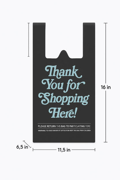 Black Non - woven Reusable Bags 11.5 width x 6.5 depth x 16 height, Thank You Bags - Jet Paper Bags