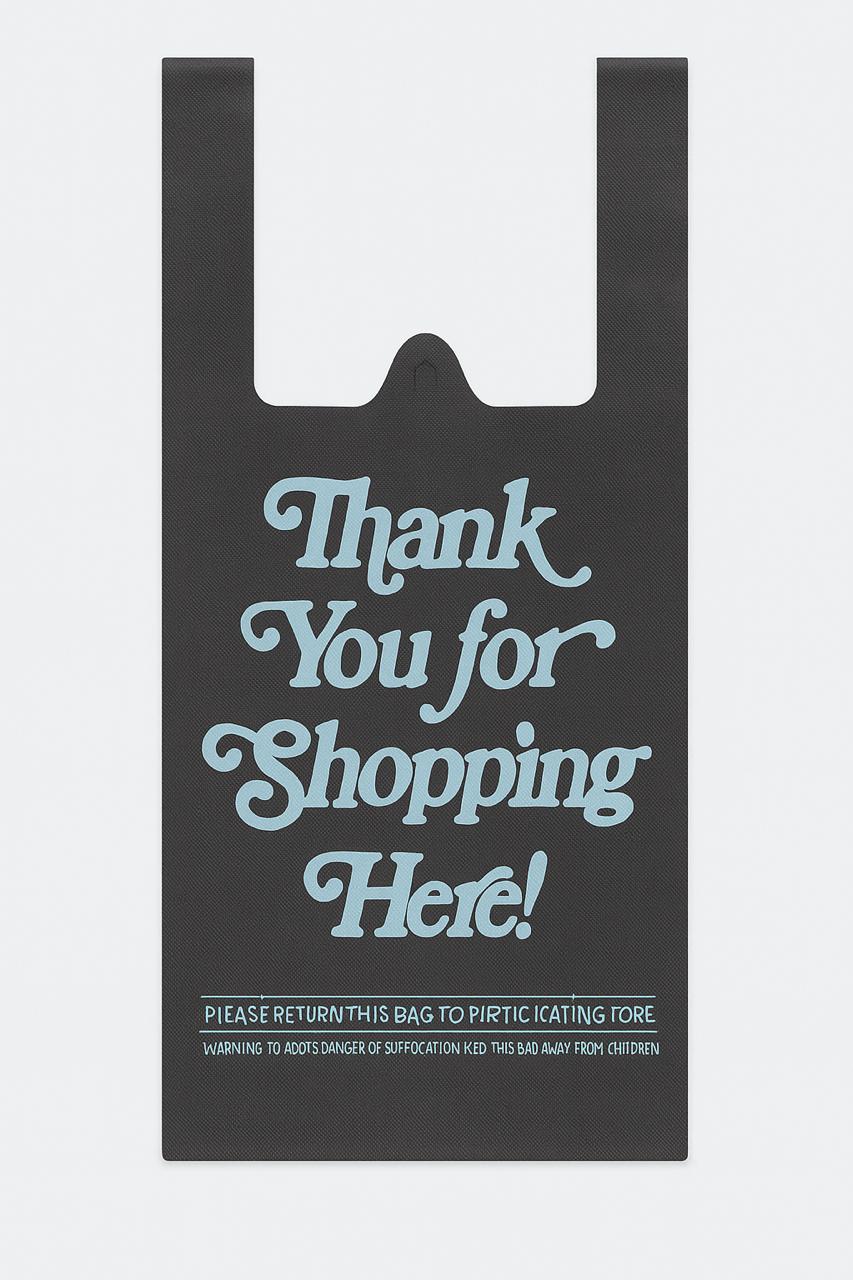 Black Non - woven Reusable Bags 11.5 width x 6.5 depth x 16 height, Thank You Bags - Jet Paper Bags