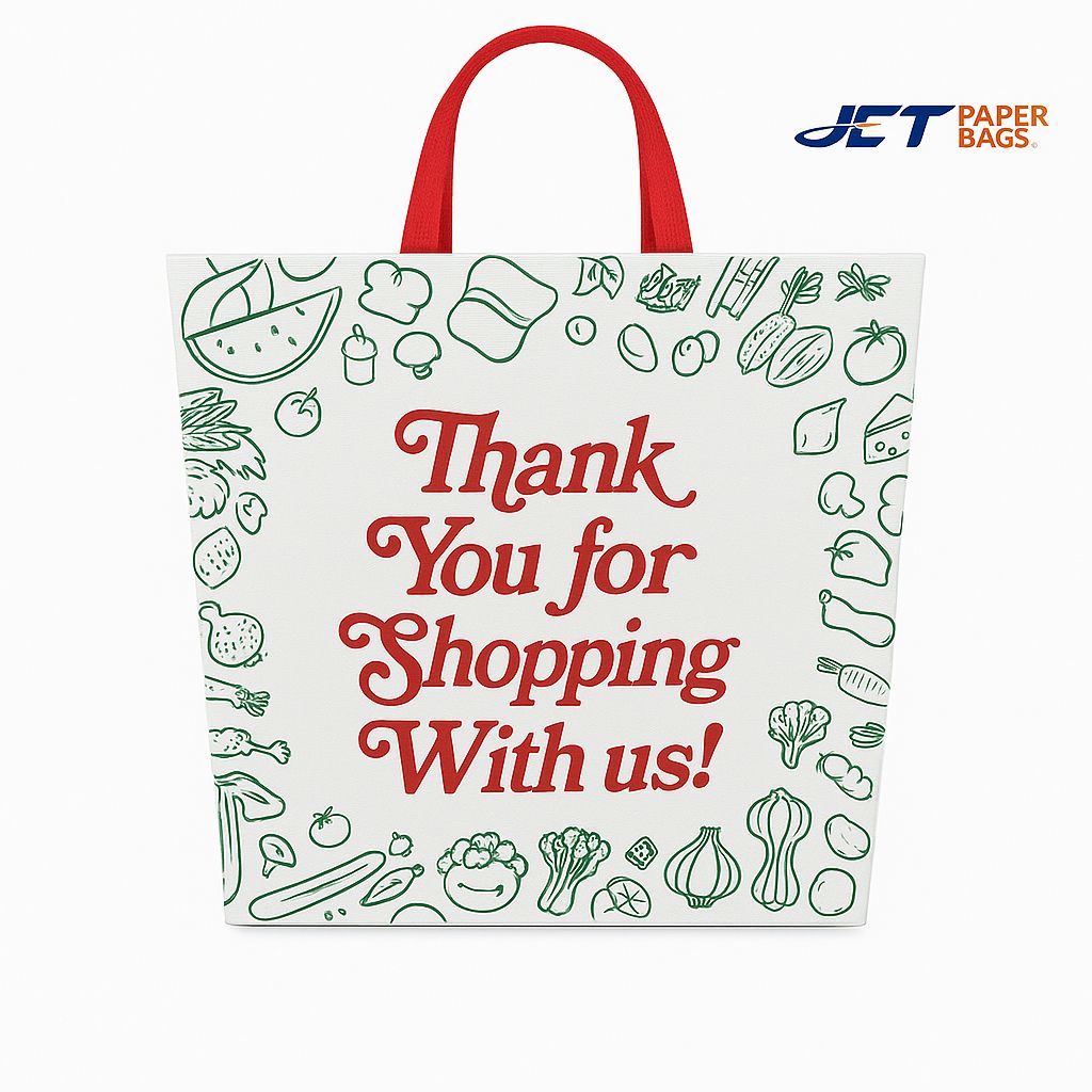 Box Non - Woven Bags 14.5 width x 6.25 depth x 18 height, Thank You Bags - Jet Paper Bags