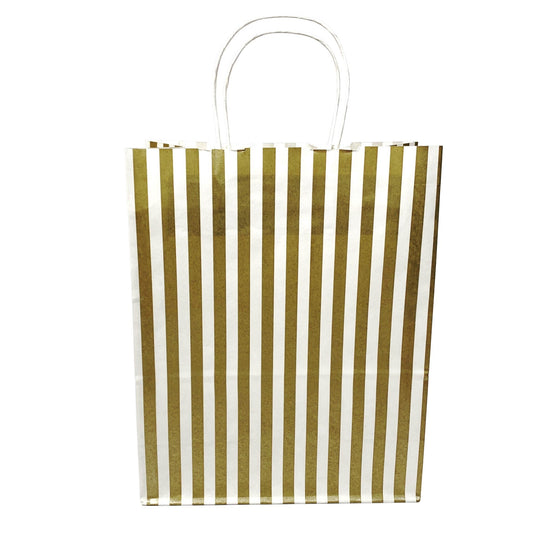 GOLD Colored Paper Bags with Twisted Handles - 10" x 5" x 12H“ - Jet Paper Bags