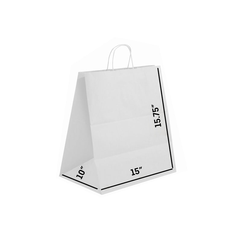 WHITE Paper Bag with Twisted Handles -JUNA-15" x 10" x 15.75"H