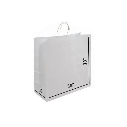 WHITE Large Paper Bag with Twisted Handles -LANA-18" x 7" x 18"H