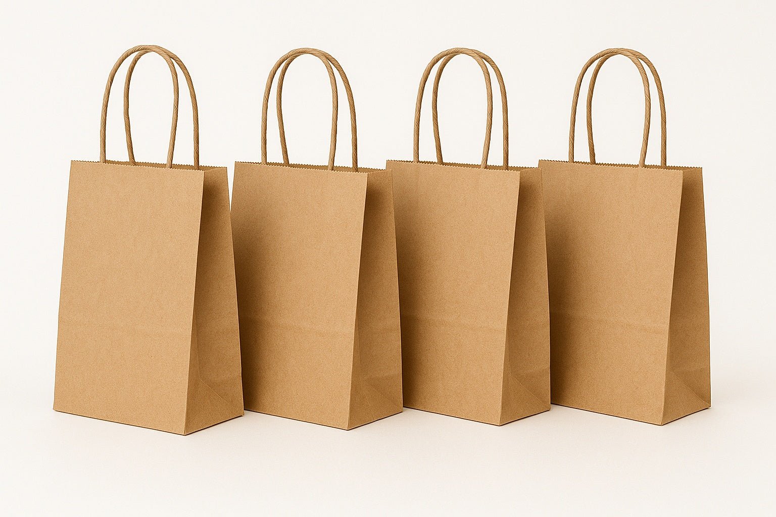 Small Kraft Paper Bags with Handles – 5.25 x 3.25 x 8.25 in – Recyclable Brown Paper Bags Made in USA - Jet Paper Bags