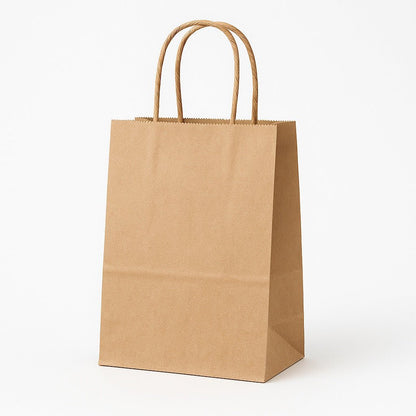 Small Kraft Paper Bags with Handles – 5.25 x 3.25 x 8.25 in – Recyclable Brown Paper Bags Made in USA - Jet Paper Bags