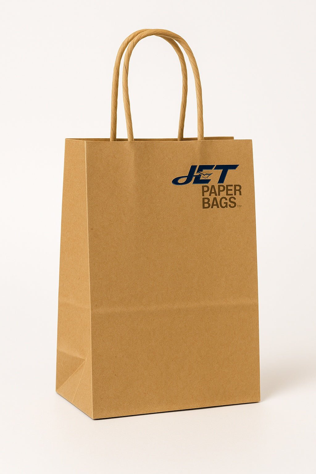 Small Kraft Paper Bags with Handles – 5.25 x 3.25 x 8.25 in – Recyclable Brown Paper Bags Made in USA - Jet Paper Bags