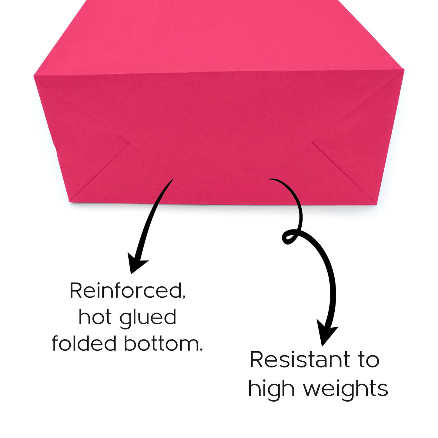 Bright Pink (Fuchsia) Colored Paper Bag with Twisted Handles - 10" x 5" x 12H"