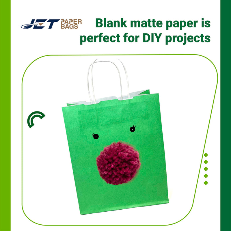 10" x 5" x 12H“ - GREEN Colored Paper Bags with Twisted Handles