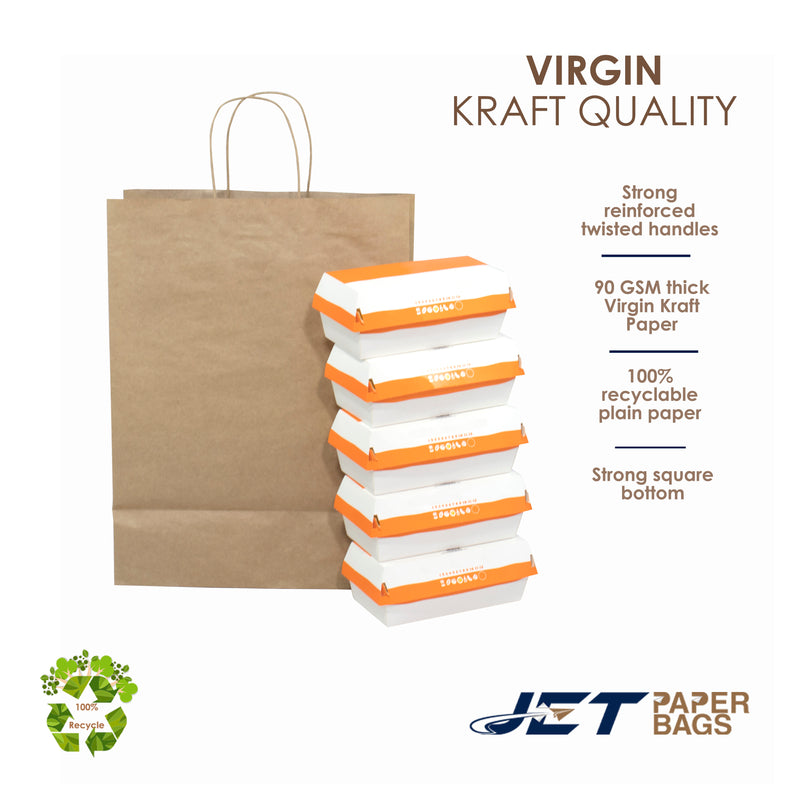 13" x 7" x 17H" Paper Bags with Twisted Handles -MIRA-
