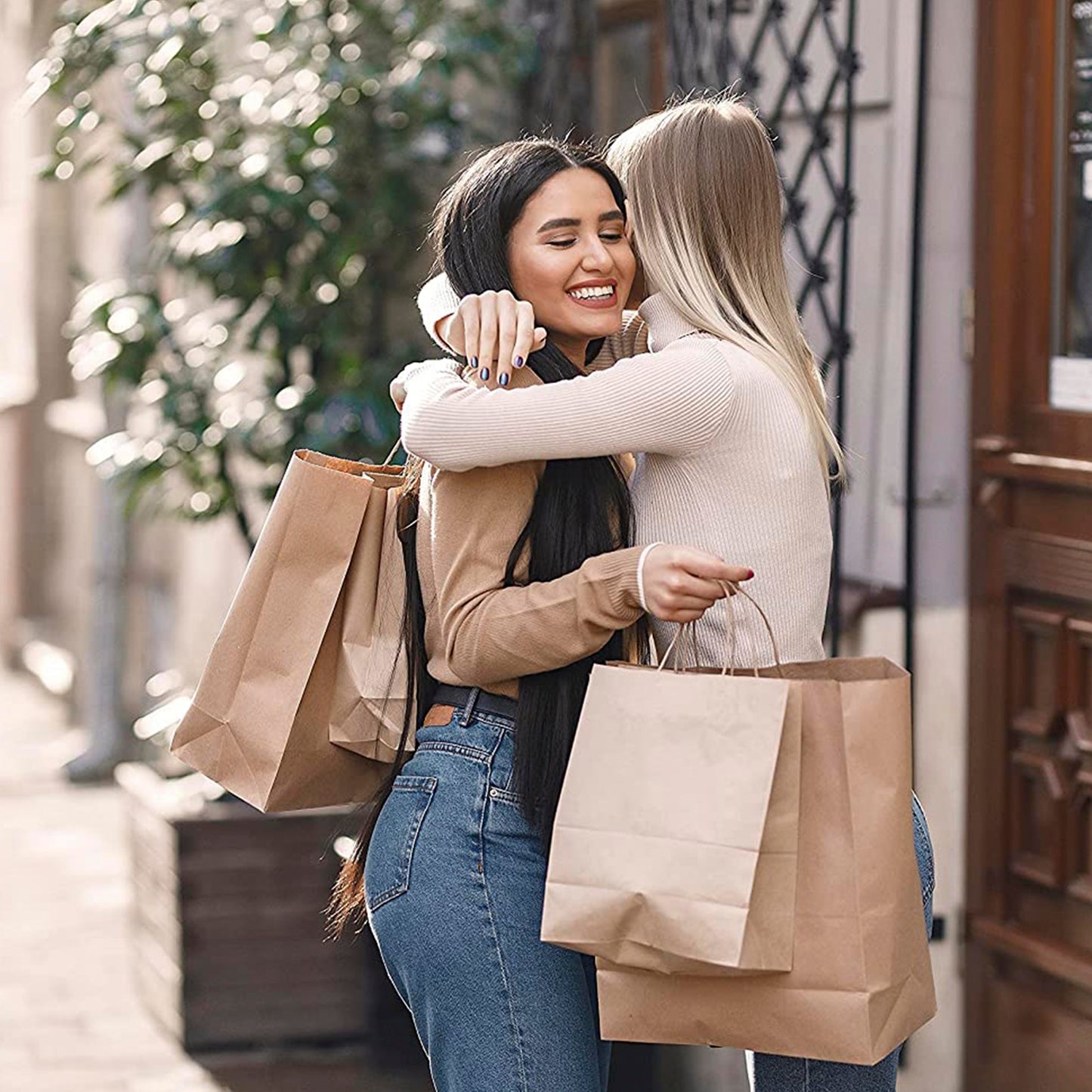 BROWN Paper Bags with Twisted Handles -LOLA-16" x 6" x 12"H