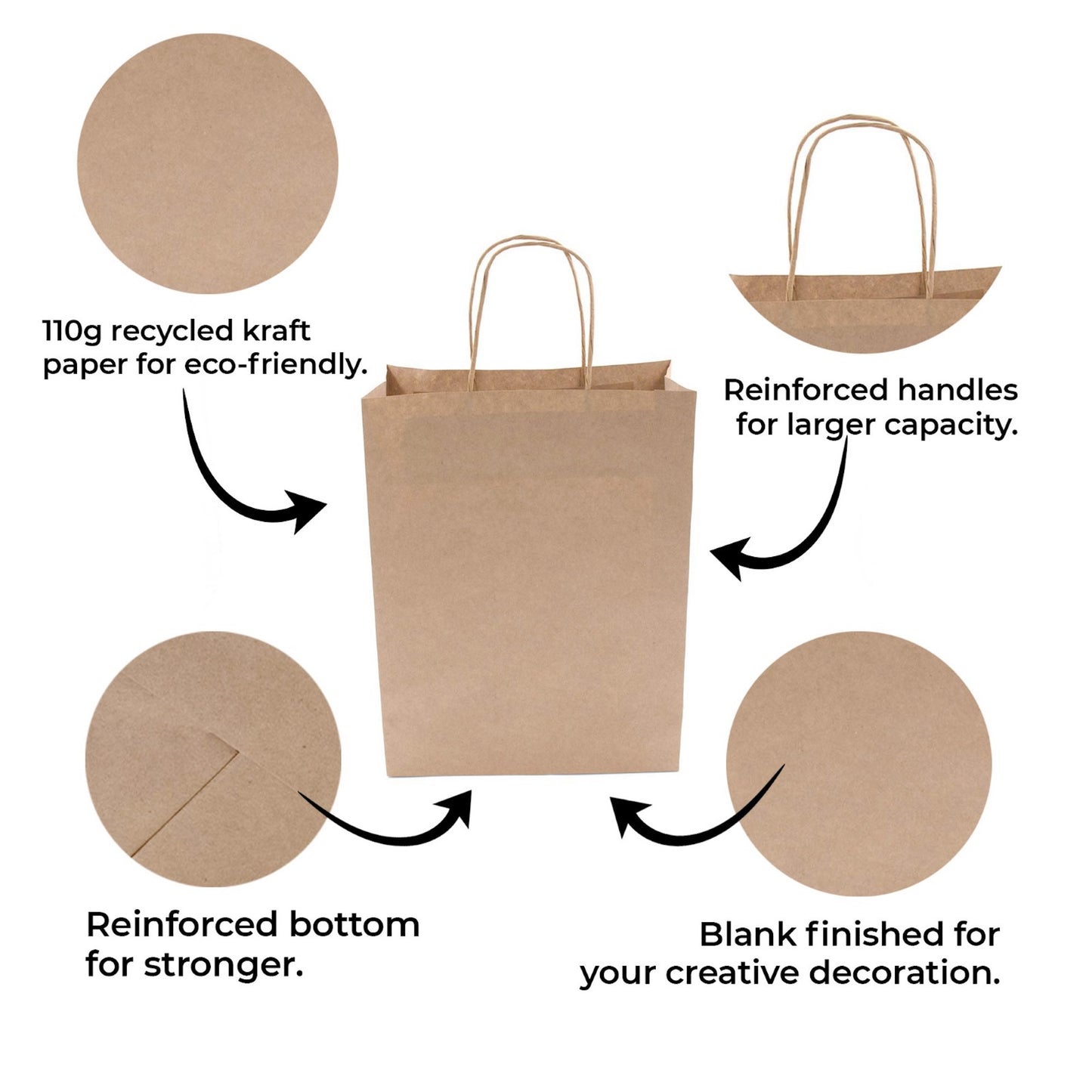 BROWN Paper Bags with Twisted Handles -ZARA-15" x 10" x 12H"