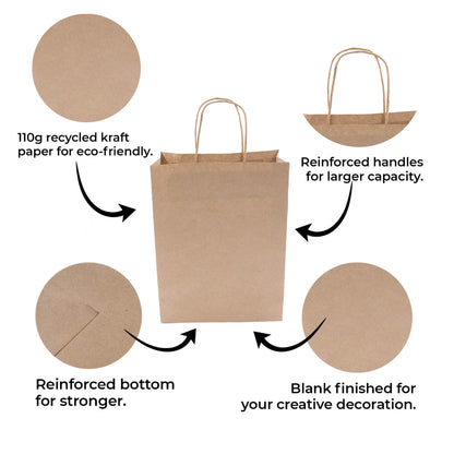 BROWN Paper Bags with Twisted Handles -ZARA-15" x 10" x 12H"