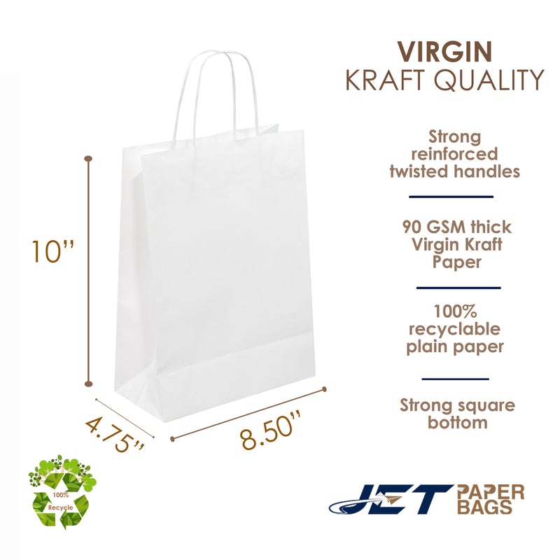 8 1/2" x 4 3/4" x 10H" Paper Bags with Twisted Handles -CARA-