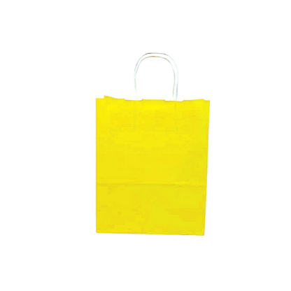 YELLOW Colored Paper Bags with Twisted Handles - 10" x 5" x 12H“