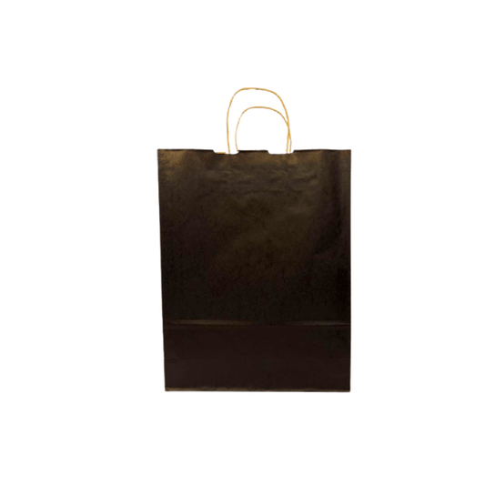 Black Colored Paper Bags with Twisted Handles - 10" x 5" x 12H“ - Jet Paper Bags