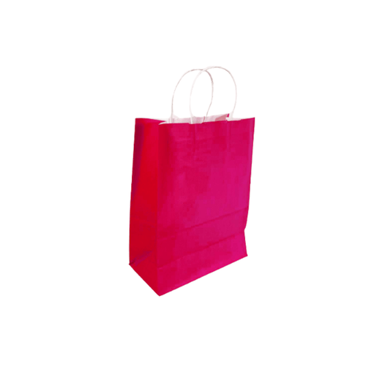 Bright Pink (Fuchsia) Colored Paper Bag with Twisted Handles - 10" x 5" x 12H" - Jet Paper Bags