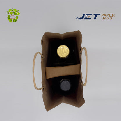 BROWN Paper Bags with Twisted Handles - JADE - 7.50" x 3.25" x 12.75"H - Jet Paper Bags