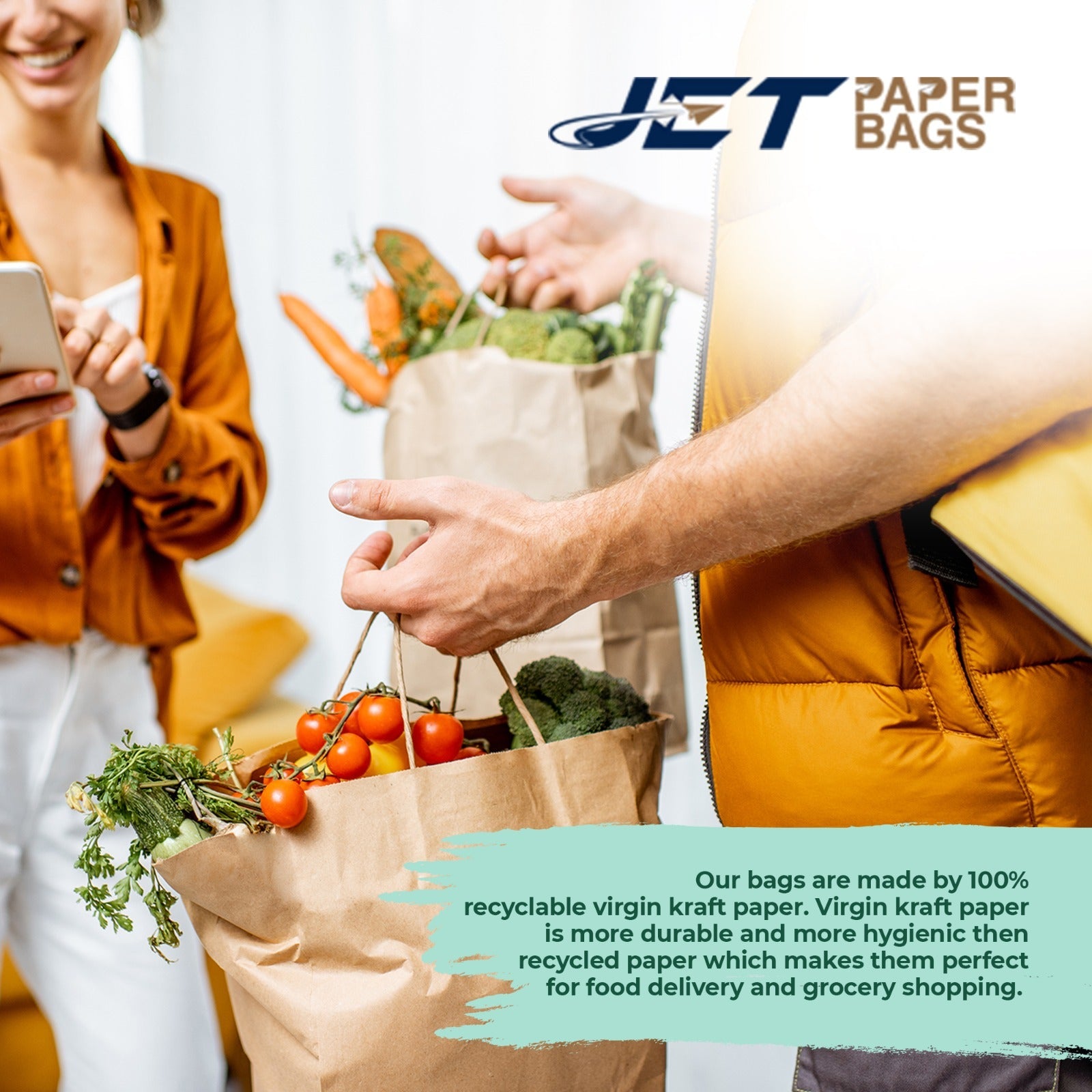 BROWN Paper Bags with Twisted Handles - TARA - 11" x 7" x 12" H - Jet Paper Bags