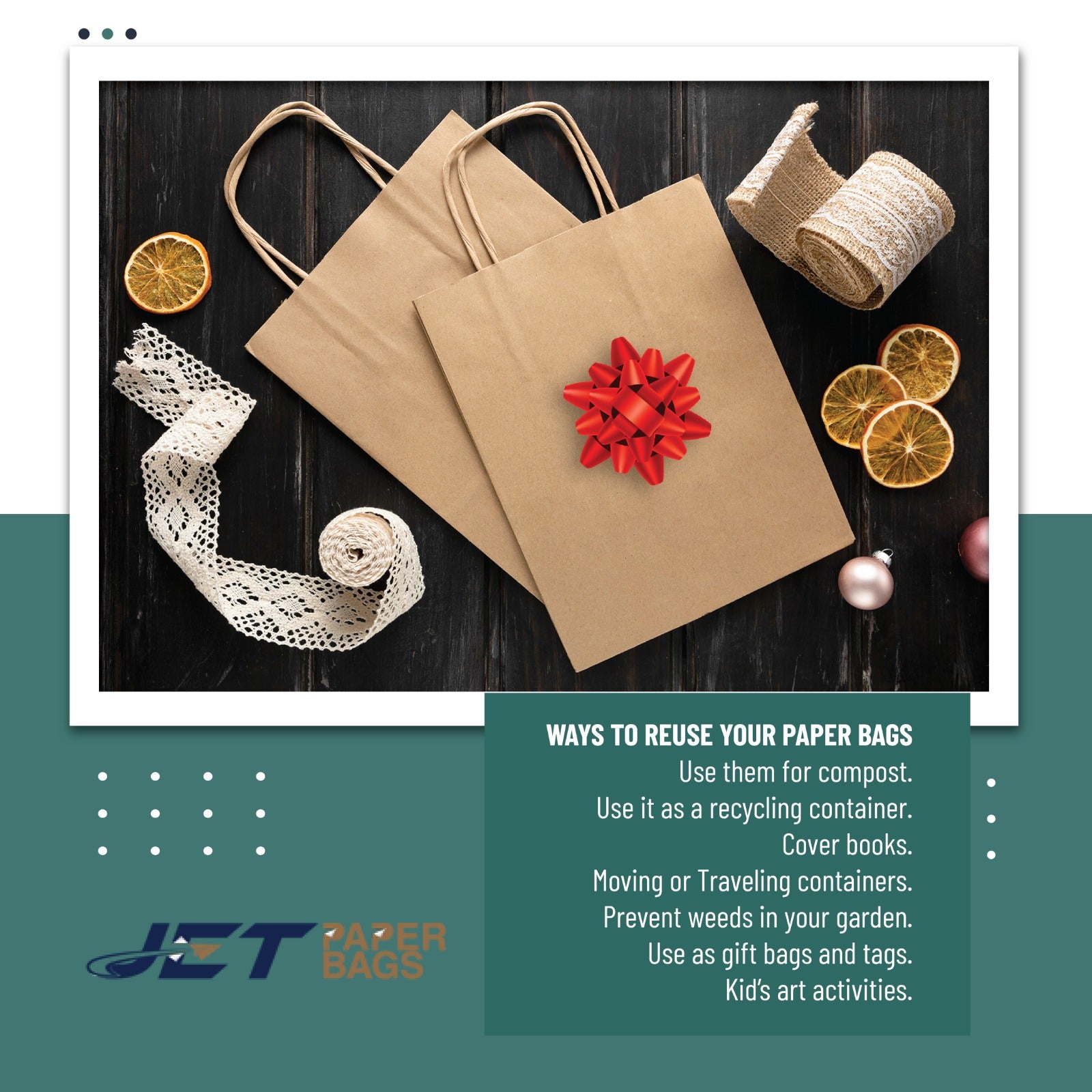 BROWN Paper Bags with Twisted Handles - TARA - 11" x 7" x 12" H - Jet Paper Bags