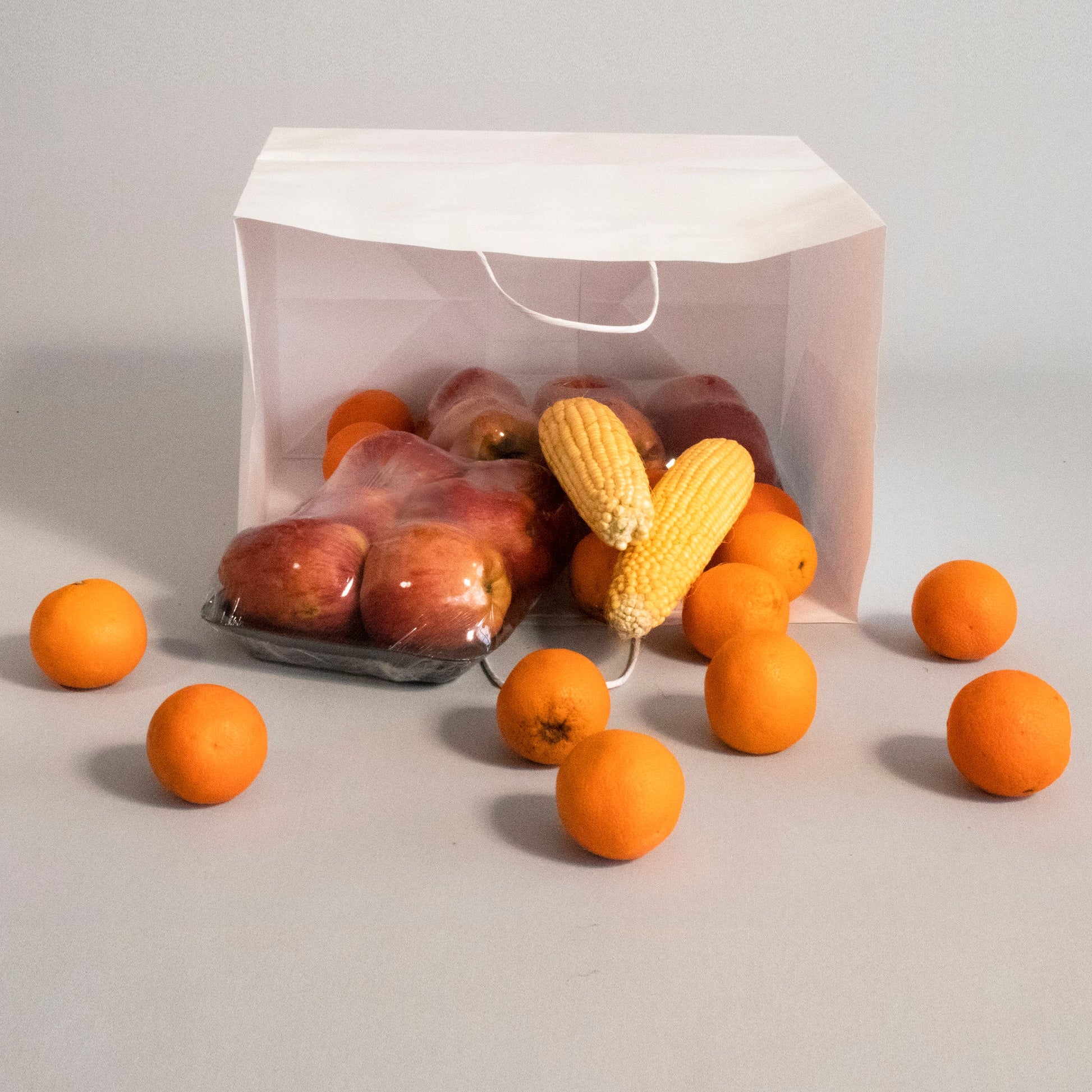 WHITE Paper Bags with Twisted Handles - HYDI - 15" x 10" x 12" H - Jet Paper Bags